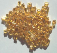 10 grams of 4x4mm Silver Lined Gold Miyuki Cubes